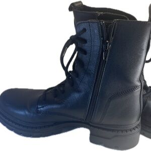 STEVE MADDEN JAMISYN BLACK LEATHER FASHION BOOTS